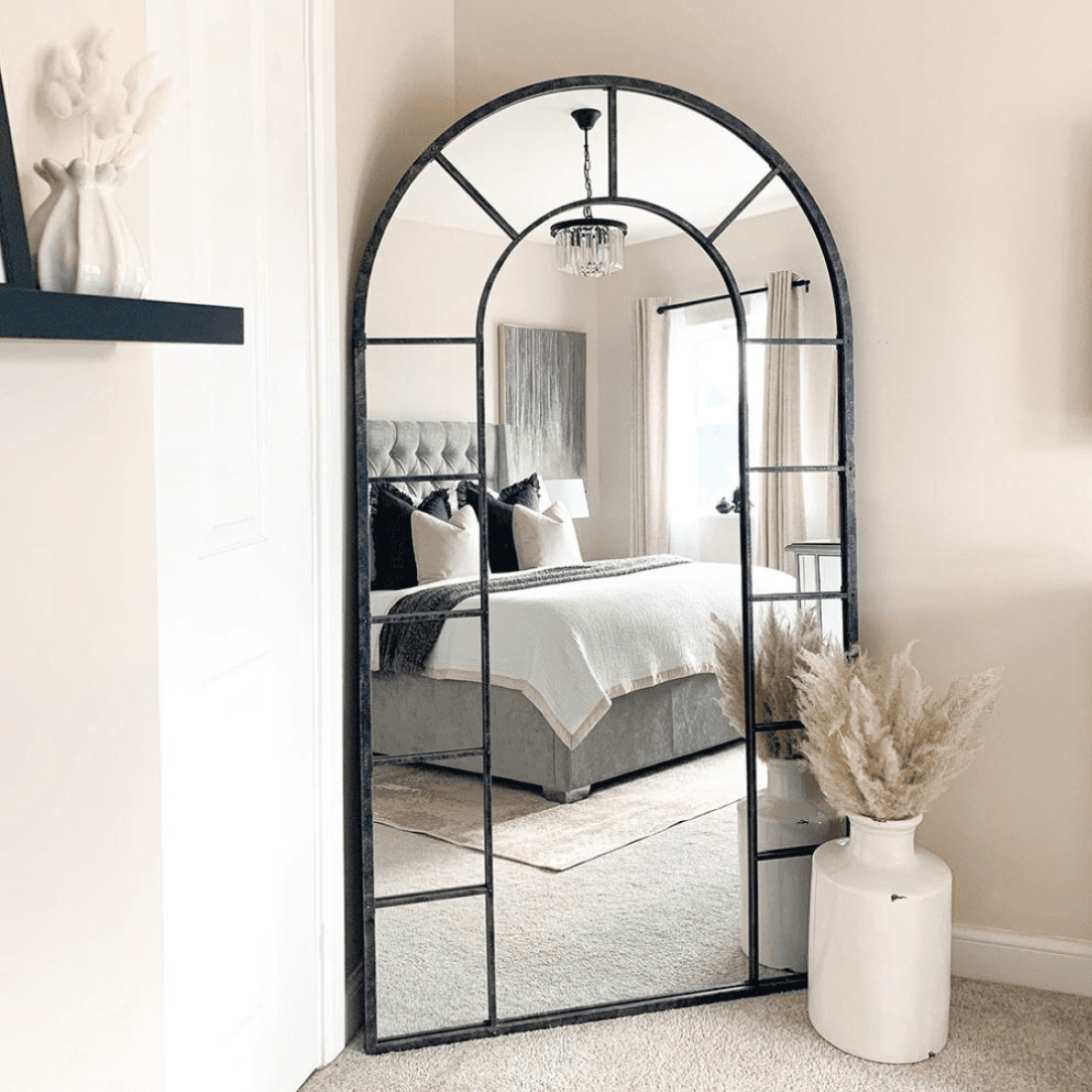 Elegant large window design arched mirrors — 2